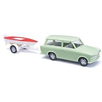 BUSCH 53213 H0 Trabant P601 Kombi mit Bootsanhänger von Busch