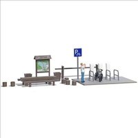 BUSCH 79824 H0 Action Set: E-Biker Rast von Busch