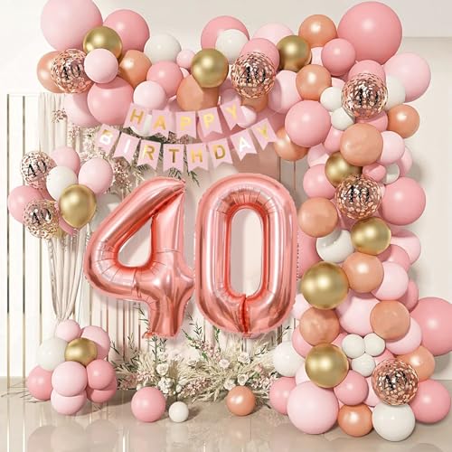 40 Geburtstag Dekorationen für Frauen, Rose Gold 40 Ballon Bogen Girlande Kit, Zahl 40 Folienballons, Happy Birthday Banner, Konfetti Ballon für Frauen Party Dekorationen Supplies Alter 40 40 Geburtstag Dekorationen für Frauen, Rose Gold 40 Ballon Bogen Girlande Kit, Zahl 40 Folienballons, Happy Birthday Banner, Konfetti Ballon für Frauen Party Dekorationen Supplies Alter 40 von Businey