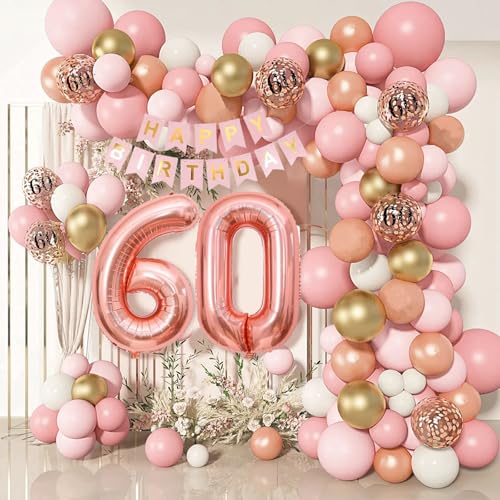 60 Geburtstag Dekorationen für Frauen, Rose Gold 60 Ballon Bogen Girlande Kit, Zahl 60 Folienballons, Happy Birthday Banner, Konfetti Ballon für Frauen Party Dekorationen Supplies Alter 60 60 Geburtstag Dekorationen für Frauen, Rose Gold 60 Ballon Bogen Girlande Kit, Zahl 60 Folienballons, Happy Birthday Banner, Konfetti Ballon für Frauen Party Dekorationen Supplies Alter 60 von Businey