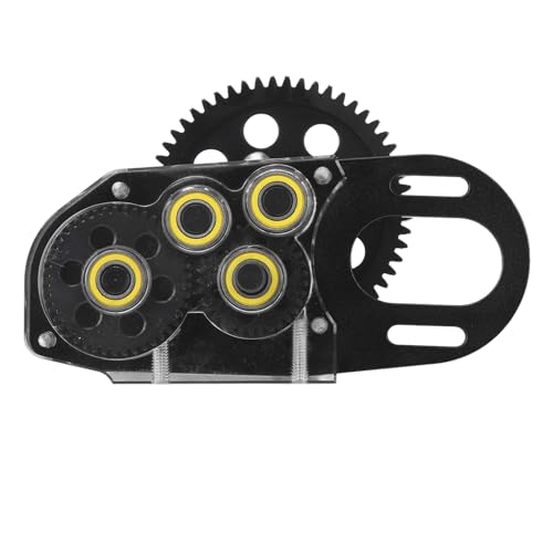 RC-Car-Getriebe, Stahlgetriebe, Dual-Speed-Getriebe, 2, Niedriges Getriebe, Leicht und Stabil, RC-Car-Zubehör RC (Black) von BusoTh