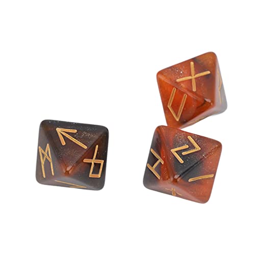 Runenwürfel, Astrologie-Lernen, 8-seitig, Robust, Langlebig, Wahrsagungswürfel, Premium-Acryl für Vorhersagen (schwarzes Gold) von BusoTh