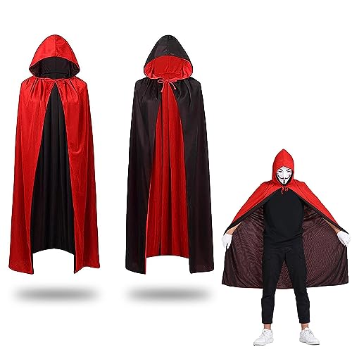 Butyeak Halloween-Umhang, Halloween Schwarz Rot Doppelseitiger Umhang, Halloween Vampir Kostüm, für Maskerade, Familienfeier (90cm) von Butyeak