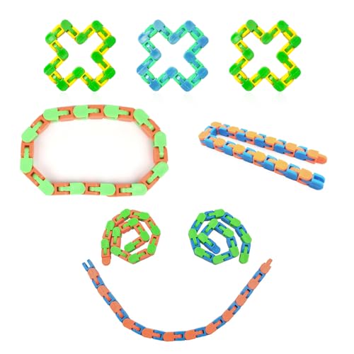 Wacky Tracks 24 Links, Wacky Tracks Snap Click Toy Set, Mitgebsel Kindergeburtstag, Fidget Sensorische Spielzeug für Kinder, Anti-Stress Ketten Spielzeug, Schultüte Füllung Jungen Mädchen, 8 Pcs Wacky Tracks 24 Links, Wacky Tracks Snap Click Toy Set, Mitgebsel Kindergeburtstag, Fidget Sensorische Spielzeug für Kinder, Anti-Stress Ketten Spielzeug, Schultüte Füllung Jungen Mädchen, 8 Pcs von Butyeak