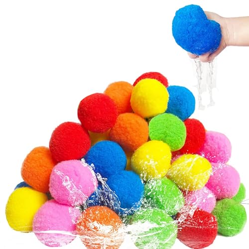 Wasserbomben Wiederverwendbar, Splash Water Balls, Nachhaltige Wasserbomben, Mehrweg Wasserbombe, Wasserbälle, Wasserballons, Ball Wasser zum Werfen, Wasserhüpfball, Wasserkugeln für Kinder, 50 Stück Wasserbomben Wiederverwendbar, Splash Water Balls, Nachhaltige Wasserbomben, Mehrweg Wasserbombe, Wasserbälle, Wasserballons, Ball Wasser zum Werfen, Wasserhüpfball, Wasserkugeln für Kinder, 50 Stück von Butyeak