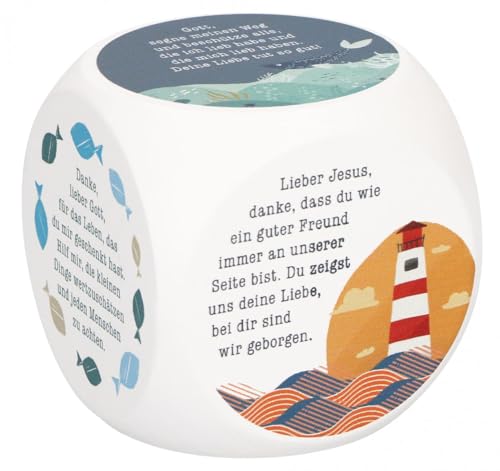 Butzon & Bercker Gebetswürfel Dankgebete aus Buchenholz, mit 6 kindgerechten Gebeten und Illustrationen, christliches Geschenk zur Erstkommunion für Kinder von Butzon & Bercker