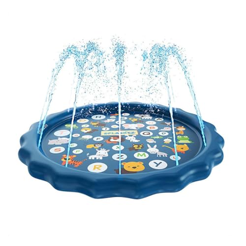 Buxibo Wassermatte - Spielmatte mit Wassersprüher - 49 Wassersprüher - Alphabet + Tierplättchen - Wasserspielzeug/Gartenspielzeug/Wasserspiel/Spielzeug/Kinderbecken - 170x170CM von Buxibo