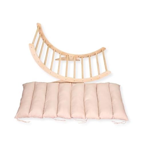 Buxibo XXL Montessori-Kletterbogen mit Kissen und stabilen Beinen – Holz–Klettergerüst – 124x65x42 cm – Natur Buxibo XXL Montessori-Kletterbogen mit Kissen und stabilen Beinen – Holz–Klettergerüst – 124x65x42 cm – Natur von Buxibo