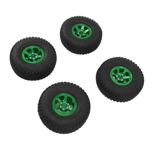 BuyWeek 4-teilige RC-Crawler-Reifen, Aluminiumlegierungsgummi, Starke Dämpfung, Verschleißfestigkeit für SCX10 RBX10 1/10 Crawler, 1,9 Zoll (Grün) von BuyWeek