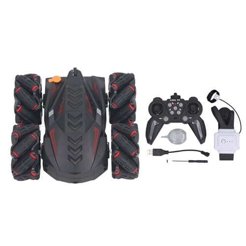 BuyWeek Fernbedienungsauto, Doppelseitiges Gesten Erfassen, um RC Stunt Car Toy mit Sprühfunktion für Kinder zu Erfassen (Rot) von BuyWeek
