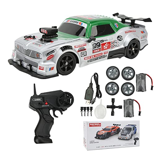 BuyWeek Ferngesteuertes Auto Drift, 1:16 2,4 GHz RC Drift Auto mit LED Leuchten, Allradantrieb Ferngesteuerte Rennwagen Modell Spielzeug für Kinder und Erwachsene (Doppelbatterien) von BuyWeek