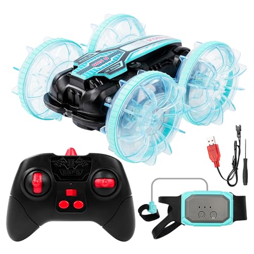 BuyWeek Ferngesteuertes Auto Drift Car Spielzeug, 2.4Ghz 360° Drehbarer 4WD Amphibisch für Kinder von BuyWeek