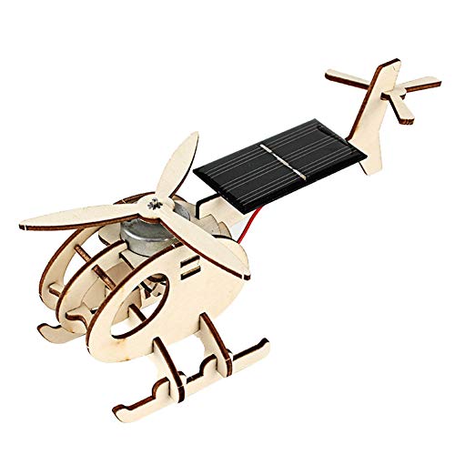BuyWeek Holz Flugzeug Modell, 3D Modellflugzeug Kit für Erwachsene und Kinder, DIY Solarenergie Flugzeug Spielzeug Holzmodell für Kinder Geschenke von BuyWeek
