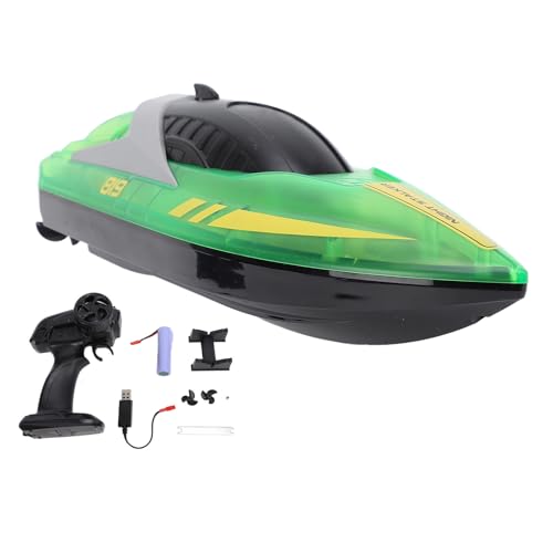 BuyWeek RC Boot mit LED Licht, Ferngesteuertes Boot Hochgeschwindigkeits Doppelmotor wasserdichte USB Aufladung Ferngesteuert Rennboote Spielzeug für Kinder Jungen Mädchen von BuyWeek