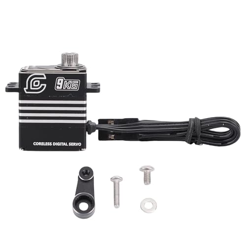 BuyWeek Servo Motor, 9KG Low Profile Servo IP66 Wasserdicht RC Digital Servo für SCX10 III 1/18 Crawler (Schwarz) von BuyWeek