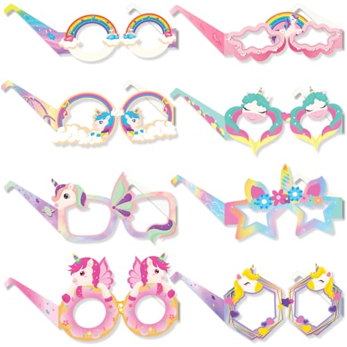 Buziba 8 Stück Einhorn-Partybrille, Partyzubehör, lustiges Papier, zum Ankleiden von Brillen, Dekoration für Geburtstag, Ostern, Halloween, Karneval Buziba 8 Stück Einhorn-Partybrille, Partyzubehör, lustiges Papier, zum Ankleiden von Brillen, Dekoration für Geburtstag, Ostern, Halloween, Karneval von Buziba