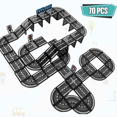 BuzzoXerex Magnetische Bausteine Straßenset, 70PCS Magnetische Fliesen Stadtstraßen, Magnetbausteine Straßenaufsatz-Set Lernaktivitäten Geschenk ab 3 4 5 Jahre BuzzoXerex Magnetische Bausteine Straßenset, 70PCS Magnetische Fliesen Stadtstraßen, Magnetbausteine Straßenaufsatz-Set Lernaktivitäten Geschenk ab 3 4 5 Jahre von BuzzoXerex