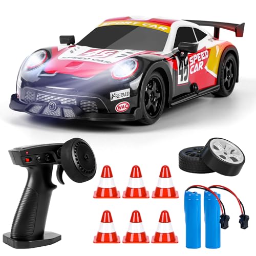 BuzzoXerex RC Drift Car, 1:22 Drift Auto Ferngesteuert, 4WD Mini RC Car, Tabletop Drift Ferngesteuertes Auto mit LED-Leuchten, 15km/h, Spielzeugauto mit Spielzeugauto für Kinder ab 8 Jahre (Rot) von BuzzoXerex