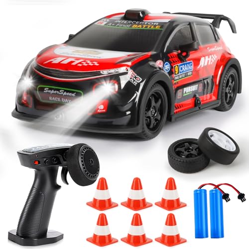 BuzzoXerex RC Drift Car, 1:22 Drift Auto Ferngesteuert, 4WD Mini RC Car, Tabletop Drift Ferngesteuertes Auto mit LED-Leuchten de Colores, 15km/h, Spielzeugauto für Kinder ab 8 Jahre (D) von BuzzoXerex
