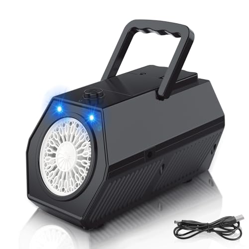 BuzzoXerex Seifenblasenmaschine, 18000/Min Electric Bubble Machine, Automatische Seifenblasenmaschine mit Seifenblasen Flüssigkeit, LED Leuchte, USB Kabel für Hochzeit Deko Outdoor Spiele (Schwarz) von BuzzoXerex