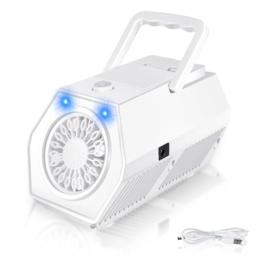 BuzzoXerex Seifenblasenmaschine, 18000/Min Electric Bubble Machine, Automatische Seifenblasenmaschine mit Seifenblasen Flüssigkeit, LED Leuchte, USB Kabel für Hochzeit Deko Outdoor Spiele (Weiß) von BuzzoXerex