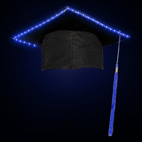 Bvizyelck Abschlusshut Für Schüler & Akademiker | Beleuchtete Schulabschlusskappe Mit LED | Akademische Festkleidung Zubehör, Abschlussmützen Mit Quaste Für Feiern, Universitäten Und Schulen von Bvizyelck