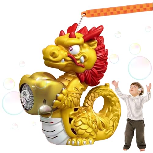 Bvizyelck Chinesische Drachenblasenmaschine, Drachenblasenmaschine | 30 Löcher beleuchteter Seifenblasenstab mit Musik | 2024 Festliches und lustiges Jahr des Drachen-Blasengebläses für Partys, Kinder von Bvizyelck