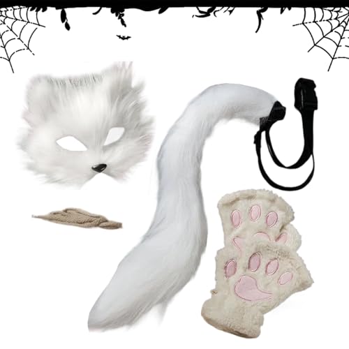 Bvizyelck Halloween Tier Gesichtsmaske | Pelzige Tier Verkleidungsset Maske,Cosplay Kostüm, Halloween Zubehör, Foto Requisiten für Damen und Herren, Party Maskerade und Bvizyelck Halloween Tier Gesichtsmaske | Pelzige Tier Verkleidungsset Maske,Cosplay Kostüm, Halloween Zubehör, Foto Requisiten für Damen und Herren, Party Maskerade und von Bvizyelck