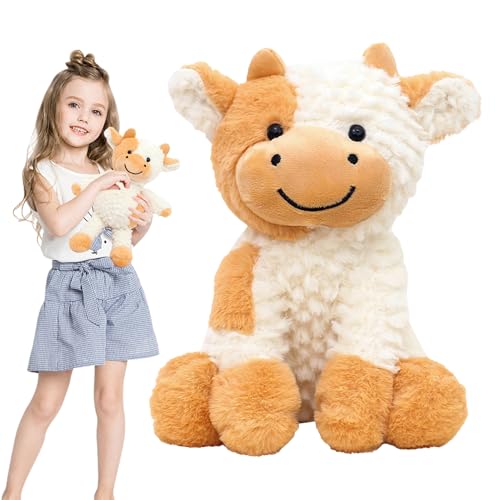 Bvizyelck Plüsch niedliche Kuhpuppe, Plüschkuhspielzeug - Realistische weiche Spielzeugkuh - Kuschelige Puppe süß sicher für Mädchen Kinder Ostern Valentinstag Tag von Bvizyelck