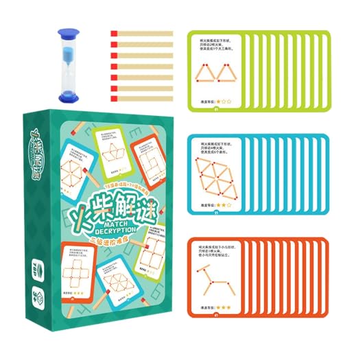 Bvizyelck Rätselhaftes Streichholz-Puzzle, Streichholz-Puzzle für Kinder | Pädagogische, sichere Streichholz-Denkpuzzles aus Holz,Einzigartige interaktive Denksportaufgaben, Spielzeug für die frühe von Bvizyelck