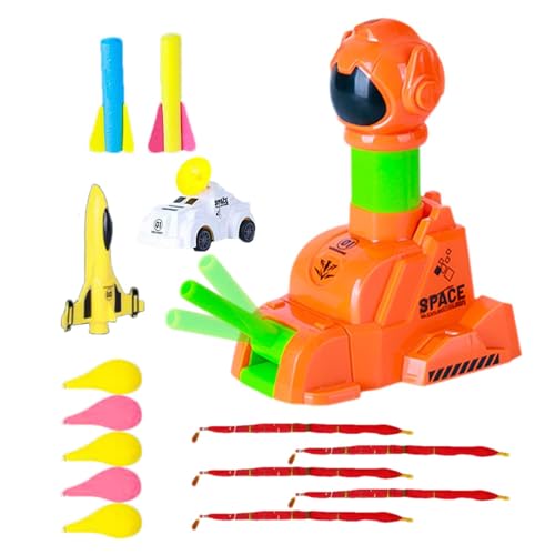 Bvizyelck Raketenstartspielzeug,Raketenautospielzeug,Lustiges Outdoor-Spielzeug für Kinder - Raketenauto-Startspielzeug für den Außenbereich, enthält 2 Raketen, 1 Auto, 1 Flugzeug, 5 runde Ballons, 5 von Bvizyelck