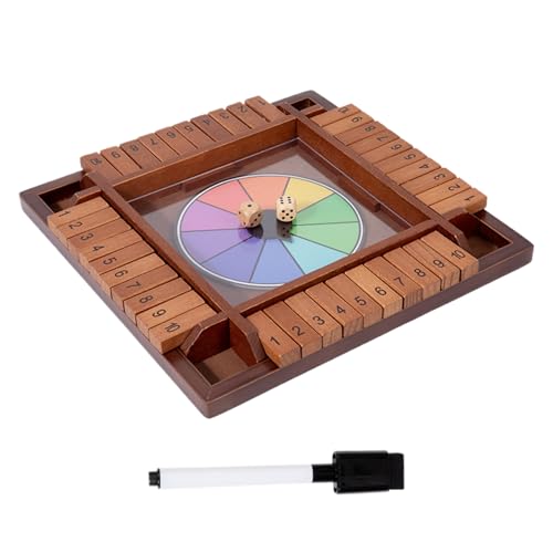 Bvizyelck Würfelspiele Für Familien - Holz Zumachen Spiel Geduldspiel,Vier Seiten Zahlen Schach Spielzeug - Reisespiel Gesellschaftsspiel Familienfest Partyspiel von Bvizyelck