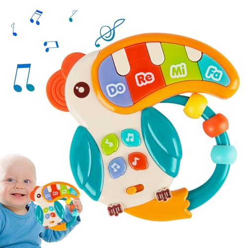 Musikspielzeug für Kinder, Klavierspielzeug für Babys - Batteriebetriebenes pädagogisches Musikspielzeug - Interaktives Spielzeug in Krabben-/Vogelform, Musikinstrumentenspielzeug für kleine Kinder ab von Bvizyelck