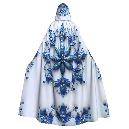 Bvrctyp Blauer Weihnachtsumhang mit Schneeflocken-Druck, mit Kapuze, Halloween, Weihnachten, Party, Cosplay-Kostüme Bvrctyp Blauer Weihnachtsumhang mit Schneeflocken-Druck, mit Kapuze, Halloween, Weihnachten, Party, Cosplay-Kostüme von Bvrctyp