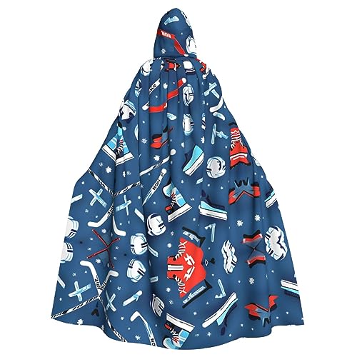 Bvrctyp Kapuzenumhang mit Eishockey-Druck, mit Kapuze, Halloween, Weihnachten, Party, Cosplay Bvrctyp Kapuzenumhang mit Eishockey-Druck, mit Kapuze, Halloween, Weihnachten, Party, Cosplay von Bvrctyp