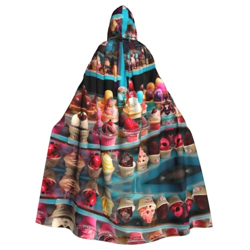 Bvrctyp Kapuzenumhang mit Kapuze, Eiscreme-Druck, Halloween, Weihnachten, Party, Cosplay-Kostüme Bvrctyp Kapuzenumhang mit Kapuze, Eiscreme-Druck, Halloween, Weihnachten, Party, Cosplay-Kostüme von Bvrctyp