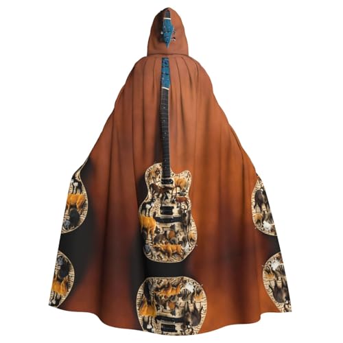 Bvrctyp Kapuzenumhang mit Kapuze, Gitarrenmuster, Halloween, Weihnachten, Party, Cosplay-Kostüme Bvrctyp Kapuzenumhang mit Kapuze, Gitarrenmuster, Halloween, Weihnachten, Party, Cosplay-Kostüme von Bvrctyp
