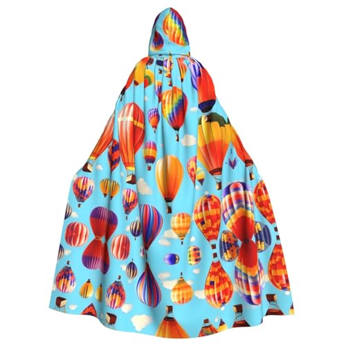 Bvrctyp Kapuzenumhang mit Kapuze, Heißluftballon-Druck, Halloween, Weihnachten, Party, Cosplay-Kostüme von Bvrctyp
