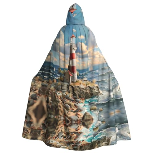 Bvrctyp Kapuzenumhang mit Kapuze, Motiv: Leuchtturm, mit Kapuze, Halloween, Weihnachten, Party, Cosplay Bvrctyp Kapuzenumhang mit Kapuze, Motiv: Leuchtturm, mit Kapuze, Halloween, Weihnachten, Party, Cosplay von Bvrctyp