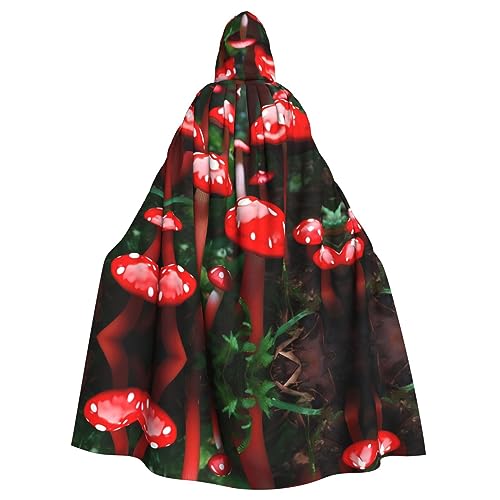 Bvrctyp Kapuzenumhang mit Kapuze, Motiv: rote Pilze, Halloween, Weihnachten, Party, Cosplay Bvrctyp Kapuzenumhang mit Kapuze, Motiv: rote Pilze, Halloween, Weihnachten, Party, Cosplay von Bvrctyp