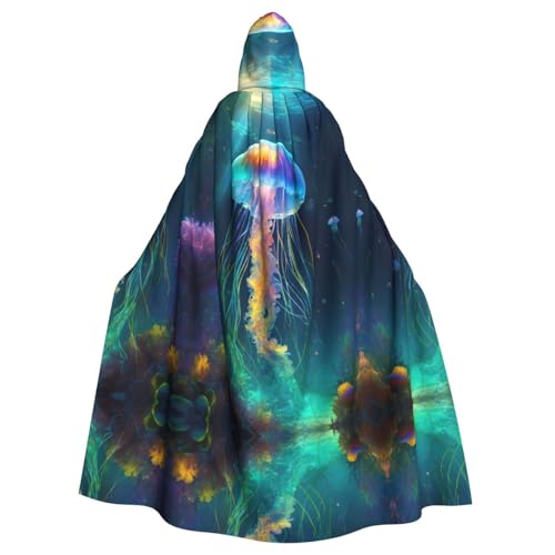Bvrctyp Kapuzenumhang mit Kapuze, Quallen-Ozean-Druck, Halloween, Weihnachten, Party, Cosplay-Kostüme Bvrctyp Kapuzenumhang mit Kapuze, Quallen-Ozean-Druck, Halloween, Weihnachten, Party, Cosplay-Kostüme von Bvrctyp