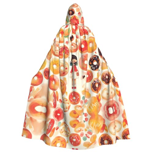 Bvrctyp Kapuzenumhang mit Kapuze mit Donut-Druck, Halloween, Weihnachten, Party, Cosplay-Kostüme Bvrctyp Kapuzenumhang mit Kapuze mit Donut-Druck, Halloween, Weihnachten, Party, Cosplay-Kostüme von Bvrctyp