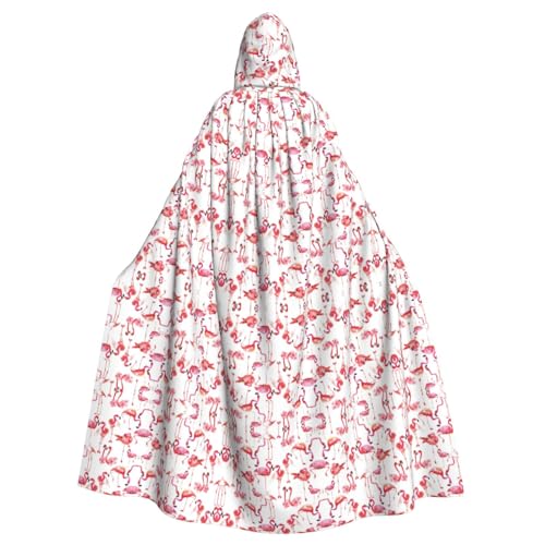 Bvrctyp Kapuzenumhang mit Kapuze mit Flamingo-Muster, Halloween, Weihnachten, Party, Cosplay-Kostüme von Bvrctyp
