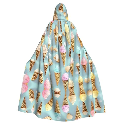 Bvrctyp Kapuzenumhang mit Kapuze und Eiscreme- und Waffelmuster, Halloween, Weihnachten, Party, Cosplay-Kostüme Bvrctyp Kapuzenumhang mit Kapuze und Eiscreme- und Waffelmuster, Halloween, Weihnachten, Party, Cosplay-Kostüme von Bvrctyp