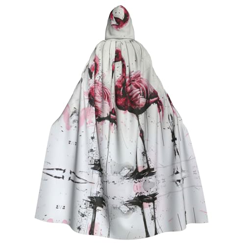 Bvrctyp Kapuzenumhang mit Kapuze und Flamingodruck, für Halloween, Weihnachten, Party, Cosplay Bvrctyp Kapuzenumhang mit Kapuze und Flamingodruck, für Halloween, Weihnachten, Party, Cosplay von Bvrctyp