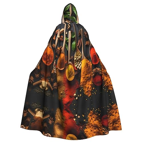 Bvrctyp Kapuzenumhang mit Kapuze und Gewürzaufdruck, Halloween, Weihnachten, Party, Cosplay Bvrctyp Kapuzenumhang mit Kapuze und Gewürzaufdruck, Halloween, Weihnachten, Party, Cosplay von Bvrctyp