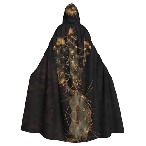 Bvrctyp Kapuzenumhang mit Kapuze und Kaktus-Druck, Halloween, Weihnachten, Party, Cosplay-Kostüme Bvrctyp Kapuzenumhang mit Kapuze und Kaktus-Druck, Halloween, Weihnachten, Party, Cosplay-Kostüme von Bvrctyp