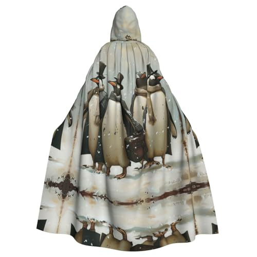 Bvrctyp Kapuzenumhang mit Kapuze und Pinguin-Druck, Halloween, Weihnachten, Party, Cosplay-Kostüme Bvrctyp Kapuzenumhang mit Kapuze und Pinguin-Druck, Halloween, Weihnachten, Party, Cosplay-Kostüme von Bvrctyp