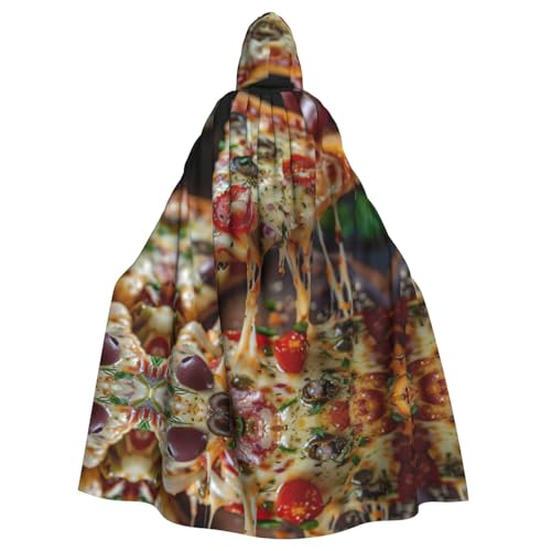 Bvrctyp Kapuzenumhang mit Kapuze und Pizza-Aufdruck, für Halloween, Weihnachten, Party, Cosplay-Kostüme Bvrctyp Kapuzenumhang mit Kapuze und Pizza-Aufdruck, für Halloween, Weihnachten, Party, Cosplay-Kostüme von Bvrctyp