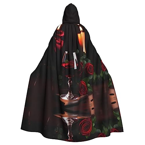 Bvrctyp Kapuzenumhang mit Kapuze und Rotweinrosen und Kerzen, Halloween, Weihnachten, Party, Cosplay Bvrctyp Kapuzenumhang mit Kapuze und Rotweinrosen und Kerzen, Halloween, Weihnachten, Party, Cosplay von Bvrctyp